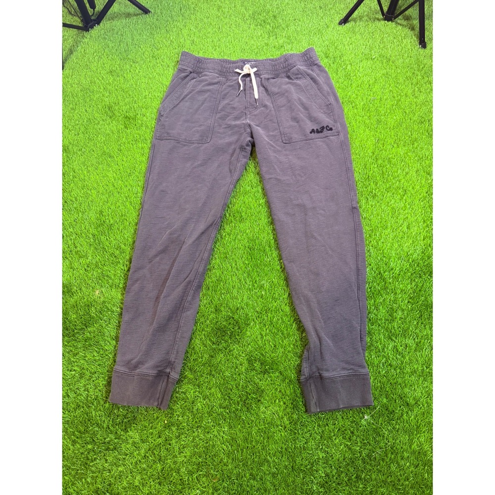 Abercrombie & Fitch Mens Joggers Medium Faded Black Sweatpants Drawstring Pkt